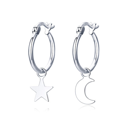 925 Sterling Silver Earrings 2.6x0.7cm for Women