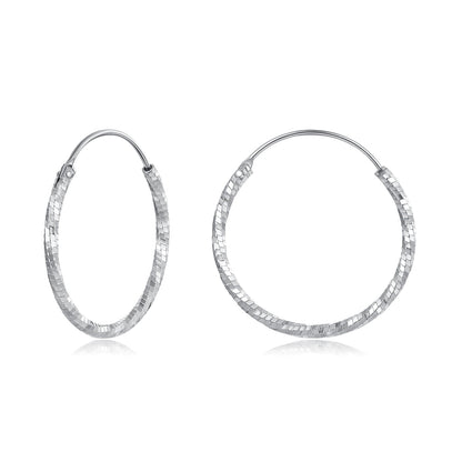 925 Sterling Silver Earrings for Women - White Gold Plated, 2.6*0.2 cm, Style L
