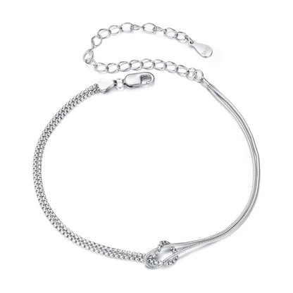 925 Sterling Silver & Plated White Gold Bracelet for Women