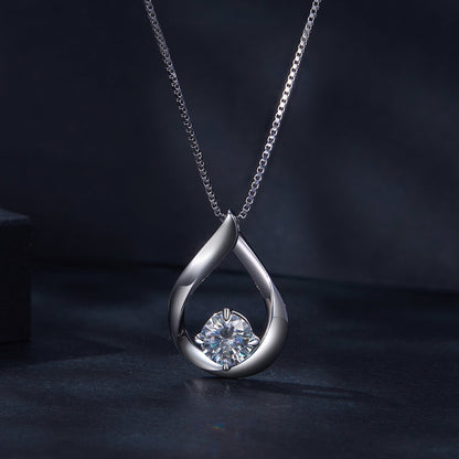 925 Sterling Silver Necklace with 1 Carat Moissanite - 400mm Length for Women