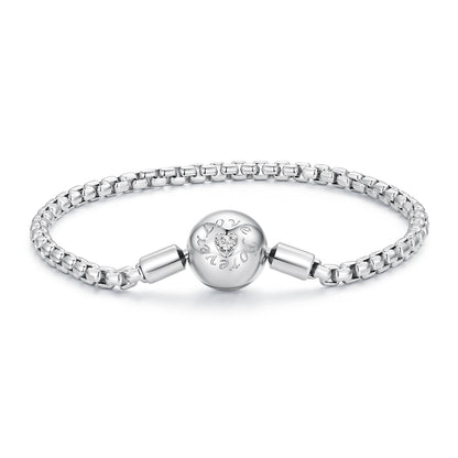 925 Sterling Silver Bracelet 19cm with CZ Stones for Women