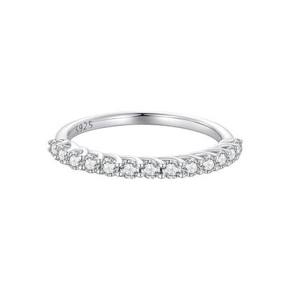 925 Sterling Silver Moissanite 0.03ct Ring Size 6A for Women