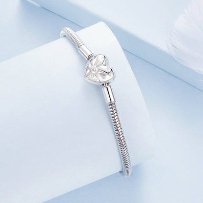 925 Sterling Silver + Pavé Setting White Gold Bracelet 17.0cm for Women