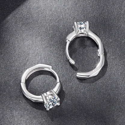 925 Sterling Silver Moissanite 0.50 Carat Earrings for Women