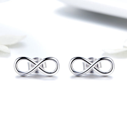 925 Sterling Silver Earrings for Women - 0.6*1.3 cm, Plated Platinum
