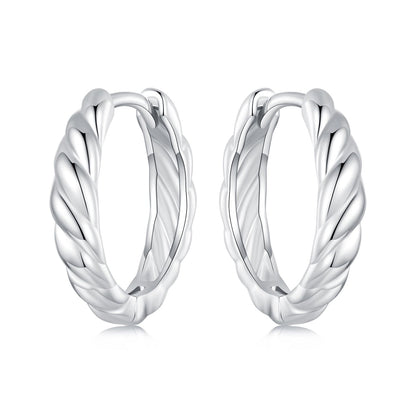 925 Sterling Silver Plated White Gold Earrings for Women - Size 11*3mm