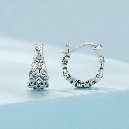 925 Sterling Silver Earrings with Pavé Setting CZ