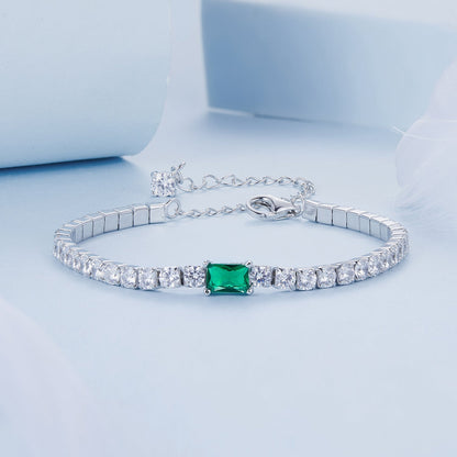 925 Sterling Silver 145+65mm Pavé Setting CZ Bracelet
