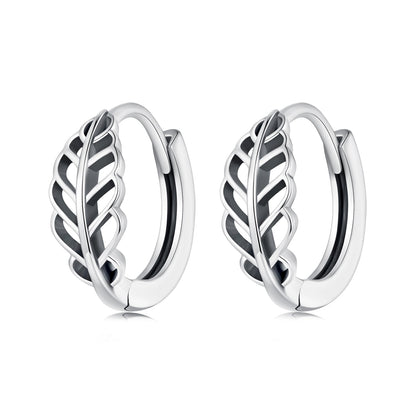925 Sterling Silver Oxidized Earrings 12*5mm