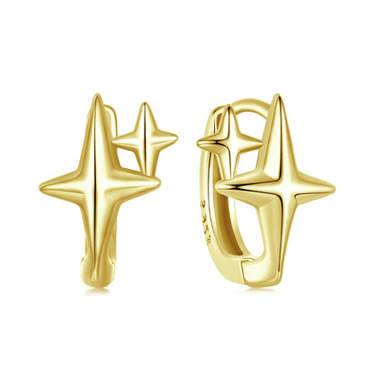 925 Sterling Silver Earrings with White Gold Plating, Size 1.2*0.9cm for Women