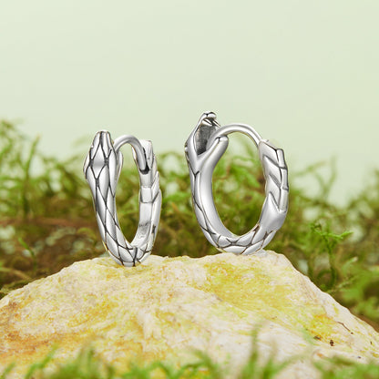 925 Sterling Silver Earrings for Women, Oxidized Silver, 1.4x0.35 cm