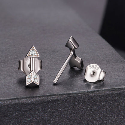 925 Sterling Silver 0.08ct and 0.12ct Moissanite Earrings in White Gold for Women
