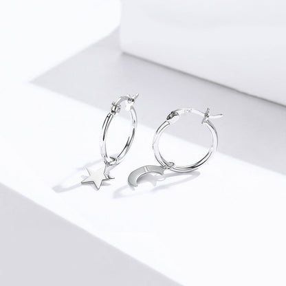925 Sterling Silver Earrings 2.6x0.7cm for Women
