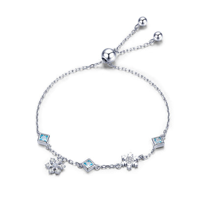 925 Sterling Silver Adjustable Bracelet for Women - 22cm