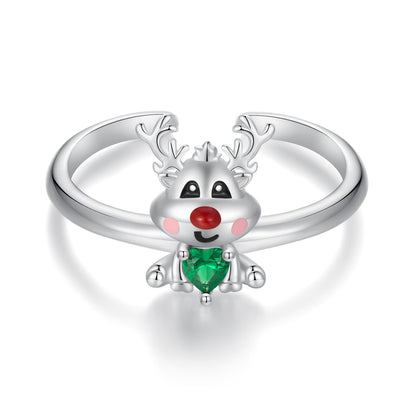 925 Sterling Silver Enamel Pavé CZ Ring