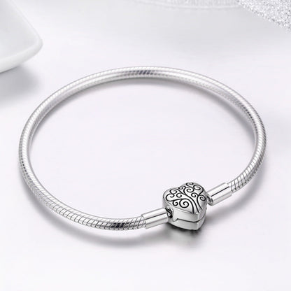 SCB 925 Sterling Silver Bracelet in Classic Style, Size 17.0 for Women
