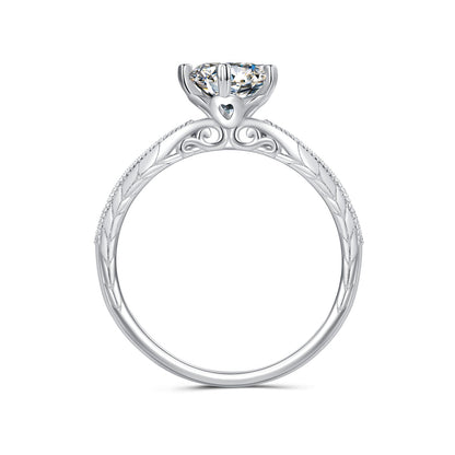 925 Sterling Silver Moissanite 0.8ct Ring Size 6 for Women