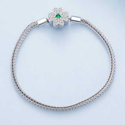 925 Sterling Silver Plated Platinum Bracelet with 3mm Rope for Women