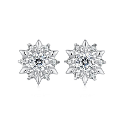925 Sterling Silver White Gold Plated 0.7cm Pavé Set CZ Earrings for Women
