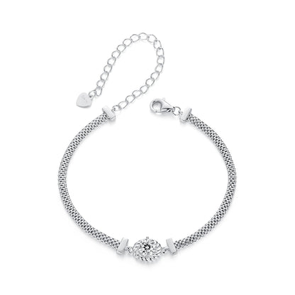 925 Sterling Silver 0.5 Carat Moissanite White Gold Plated Bracelet for Women