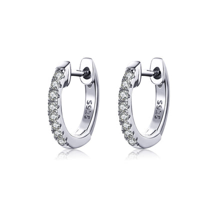925 Sterling Silver 1.3cm Pavé Set CZ Earrings