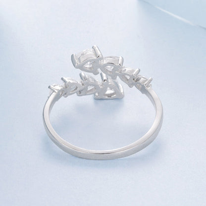 925 Sterling Silver White Gold Plated Pavé Setting Rings for Women