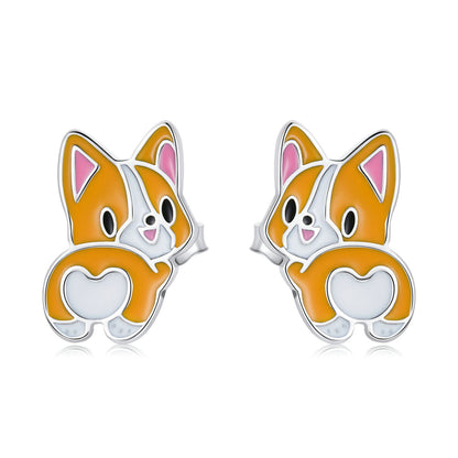 S925 Sterling Silver Oxidized Enamel Earrings