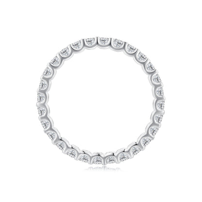 S925 Sterling Silver 2.0mm Moissanite Ring Size 9 for Women