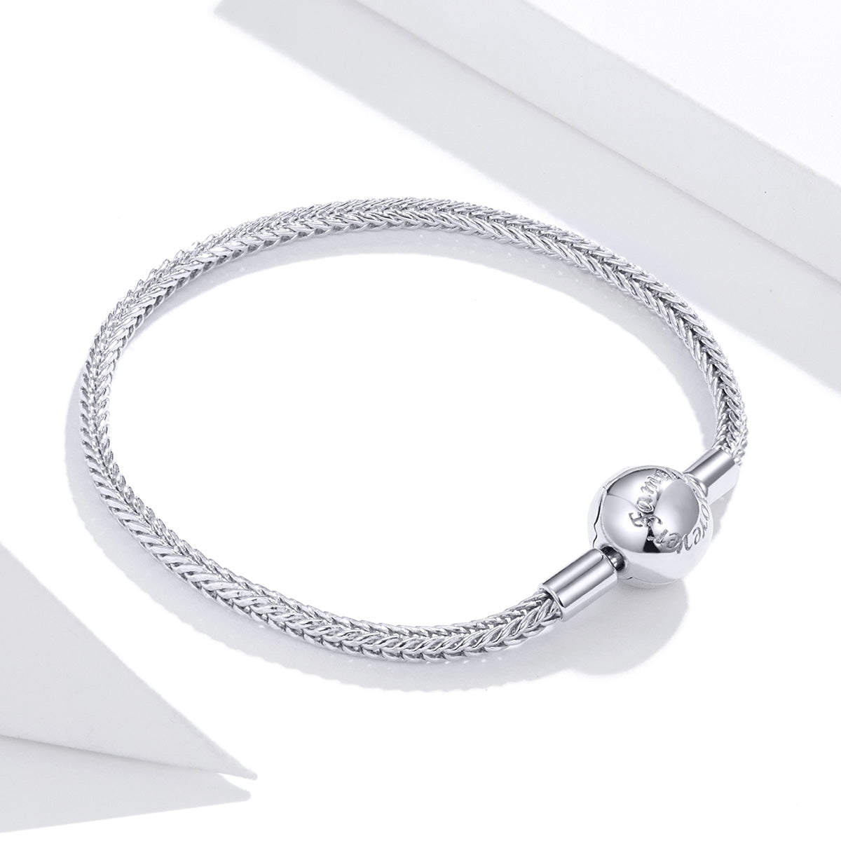 925 Sterling Silver Plated Platinum 17cm Bracelet for Men