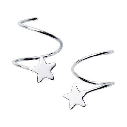 925 Sterling Silver Pentagram Earrings