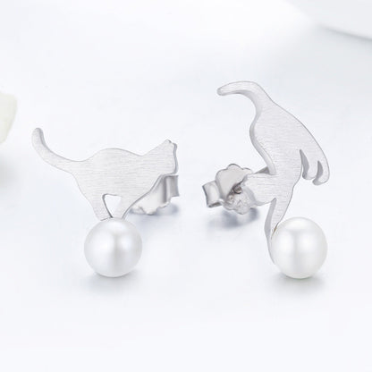 925 Sterling Silver Shell Pearl Earrings for Women