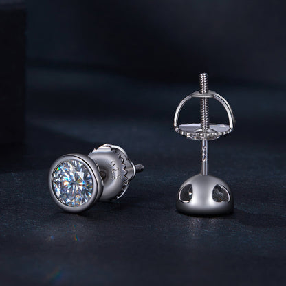 925 Sterling Silver 5.0mm Moissanite Earrings for Women