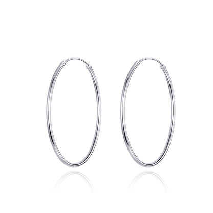 925 Sterling Silver Plated Platinum Earrings 3cm for Women