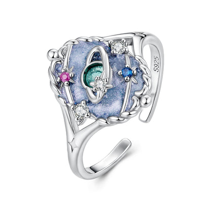 925 Sterling Silver Pendant 1.5*1.2 cm with Enamel and CZ for Women