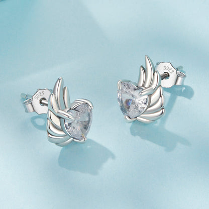 925 Sterling Silver Earrings with Pavé Setting CZ in Oxidized Silver - 1.0*0.7cm