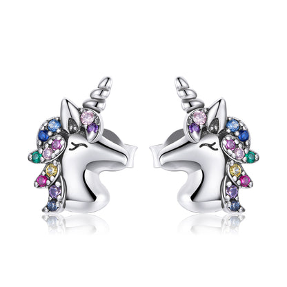 925 Sterling Silver Earrings with Pavé Setting CZ, Oxidized, 1.4x0.9cm for Women