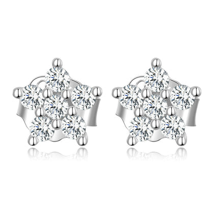 925 Sterling Silver Plated Platinum Pavé Setting CZ Earrings for Women