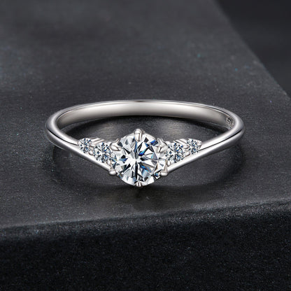 925 Sterling Silver Moissanite 0.15ct Ring Size 7 for Women