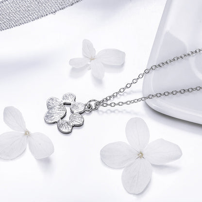 925 Sterling Silver Necklace with SCN Pendant 1.5x1.4cm for Women