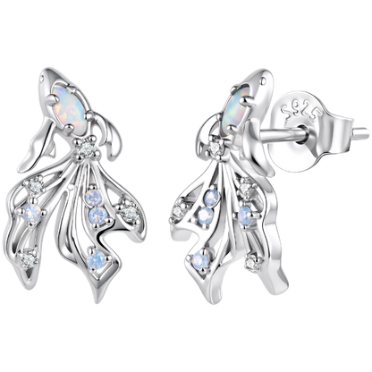 925 Sterling Silver White Nano Opal CZ 1.3*0.8cm Earrings for Women