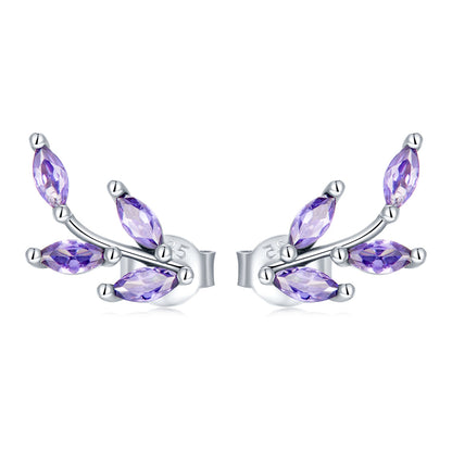 925 Sterling Silver Earrings with CZ and Oxidized Finish - 1.3*0.6cm