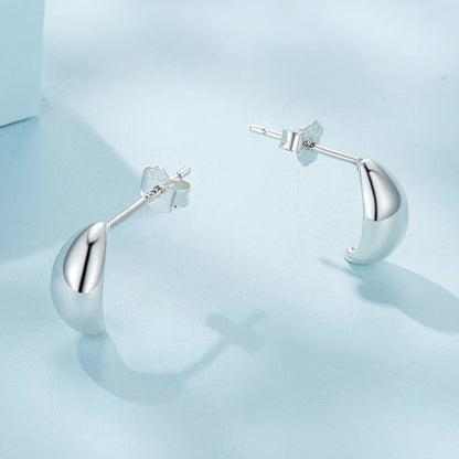 925 Sterling Silver Earrings, Size 10*5mm - Oxidized Silver for Women