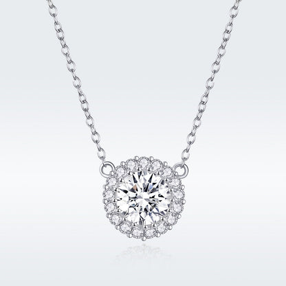 925 Sterling Silver Plated Platinum 49cm Pavé Setting CZ Necklace for Women