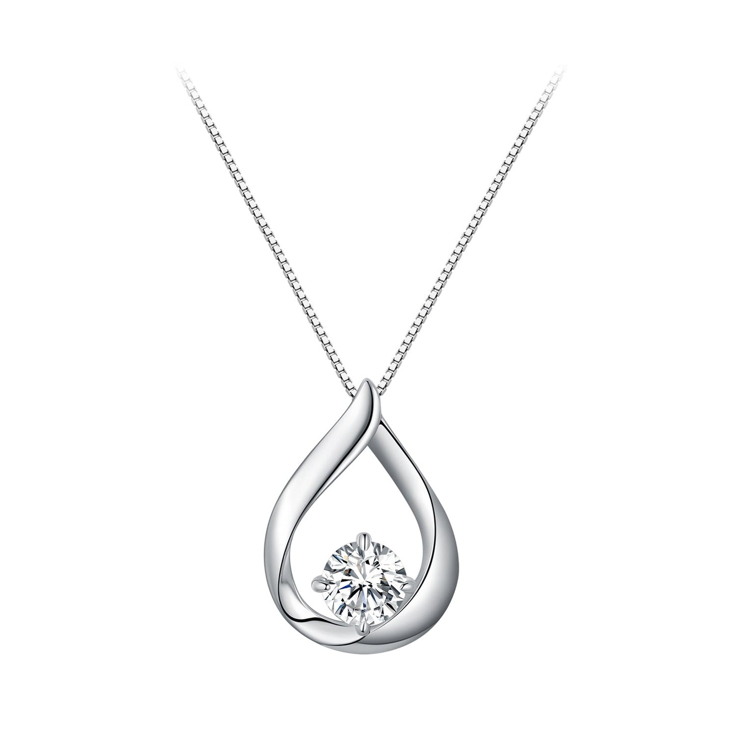 925 Sterling Silver Necklace with 1 Carat Moissanite - 400mm Length for Women
