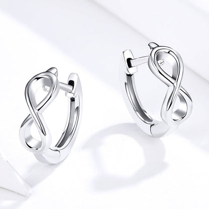 925 Sterling Silver Earrings - 1.2*0.4cm, Platinum Plated for Women