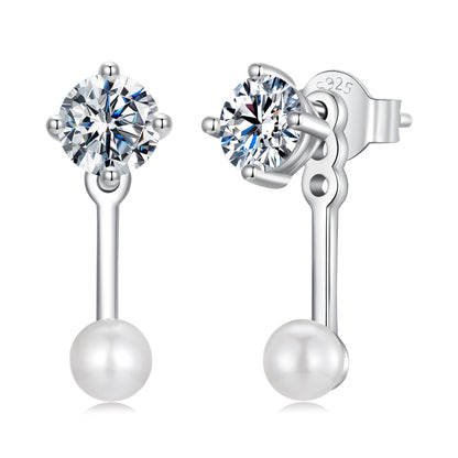 925 Sterling Silver 0.50 Carat Moissanite Earrings for Women