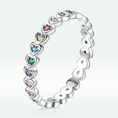925 Sterling Silver & Platinum Plated 0.29cm CZ Ring for Women Size 6.0