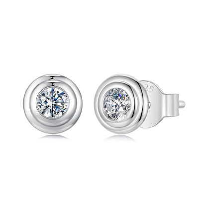 925 Sterling Silver 0.1 Carat Genuine Moissanite Earrings for Women
