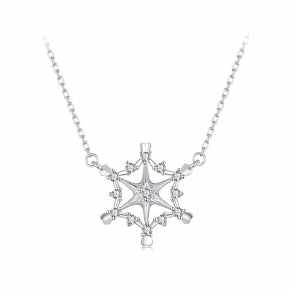 925 Sterling Silver White Gold Plated 1.8x1.9cm CZ Pendant Necklace for Women