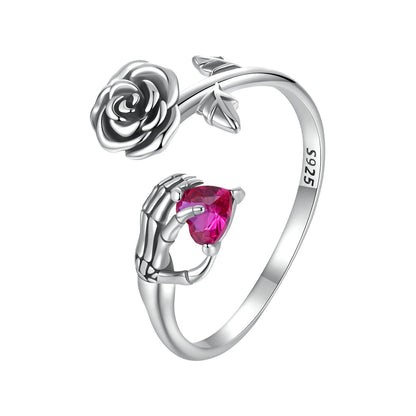 925 Sterling Silver Ring with Pavé Setting CZ, Width 0.15cm, Women's Jewelry